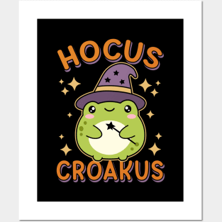 Hocus Croakus Kawaii Witch Frog Cute Halloween Posters and Art